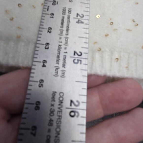 Andree By Unit Sweater Womens 1X Sequin V Neck Pullover Balloon Sleeve - Picture 8 of 8